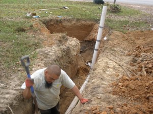 Sewer Pipe Installation - Before